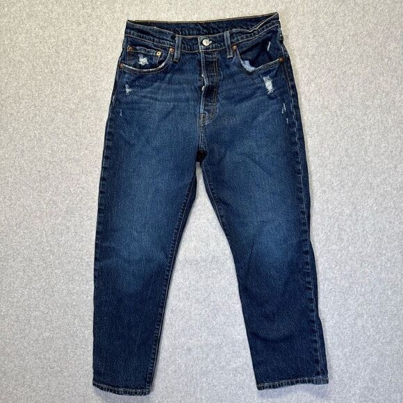Levi’s 501 Men’s Size 29x26 Jeans Blue Dark Wal Denim Loose Fit Button Fly - Picture 1 of 9
